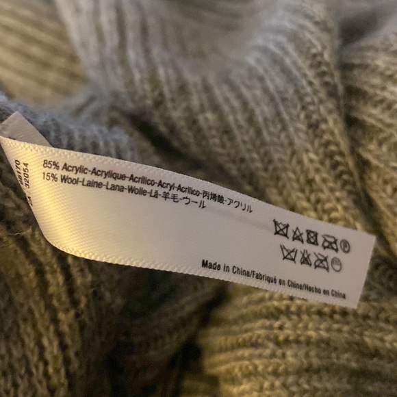 Sleeping on Snow Anthropologie Gray Open Ruffle Front Cardigan Wrap Sweater  OS - Picture 8 of 9